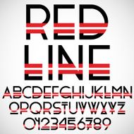 Black and red font with numbers
