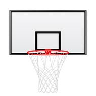 Black and red basketball backboard isolated on white background