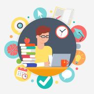Online education and e-learning concept