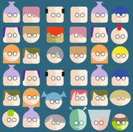 Faces Circle Icons Set N4