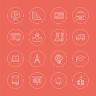 School line icon set N15