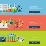 Flat design concepts for research science education