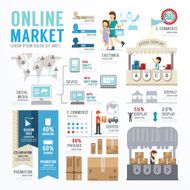 Business Market Online Template Design Infographic Concept