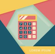 calculator flat icon with long shadow eps10 N49