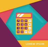 calculator flat icon with long shadow eps10 N50