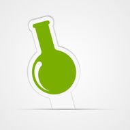 Paper sticker Test tube for biology or chemistry Isolated illustration N2
