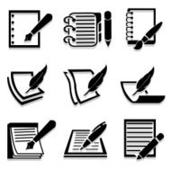 Writing icons set great for any use Vector EPS10 N2