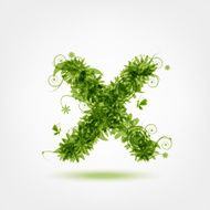 Green eco letter X for your design