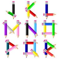 pencils letter J-R