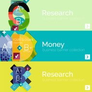 Flat design vector infographic banners with geometric infographics N167