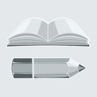 Open book &amp; pencil