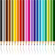 Collection of colored pencils on white background N4