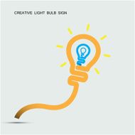 Creative light bulb symbol with turn on creativity concept