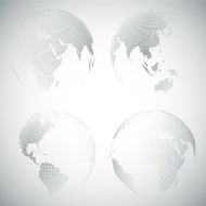 Set of dotted world globes light design vector illustration N2