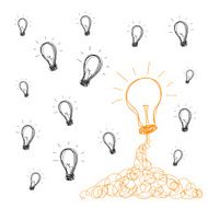 handwriting bulb light idea N2