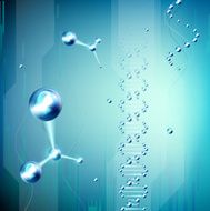 molecule on a blue background N5