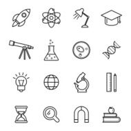 Science line icons set