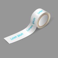 Roll of adhesive tape isolated on grey background