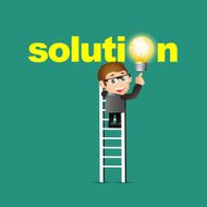 People Set - Business Businessmen pointing solution symbol