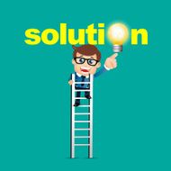 People Set - Business Businessman pointing solution symbol