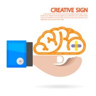 Creative brain and business idea concept