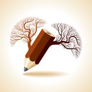 pencil with tree