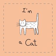I&#039;m a Cat an educative illustration card for children N2