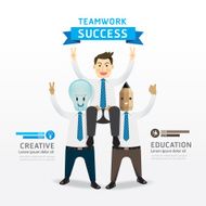 Concept of successful businessman cartoon Infographic Design N2