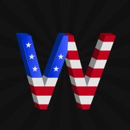 USA flag alphabet N24
