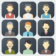 Male Faces Icons Set