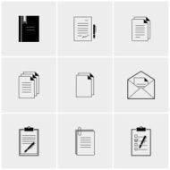 Black and white set of icons N8