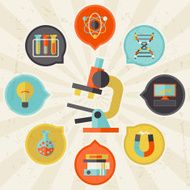 Science concept info graphic in flat design style