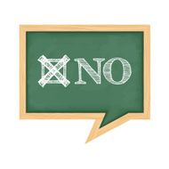 Blackboard with word No