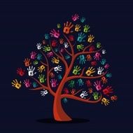 Diversity tree hands illustration N5