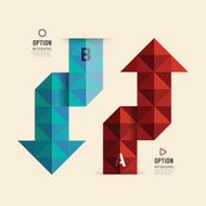 Geometric arrows red and blue color