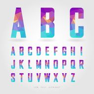 low poly alphabet on polygon concept