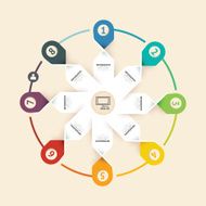 Modern infographic banner with line design template vector N2