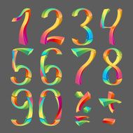 Set of colored numbers 3D