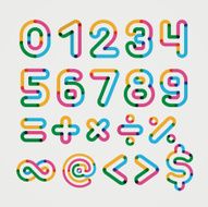 Alphabet line transparent color font style N4