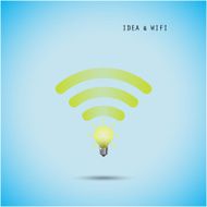 Creative light bulb concept and wifi sign