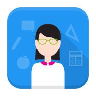 Teacher app icon with long shadow