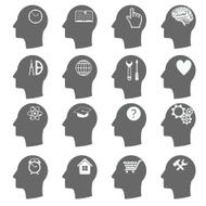 Thinking Heads Icons vector