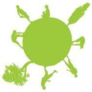 Vector silhouette of globe