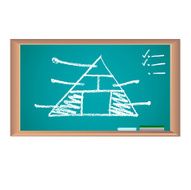 chalkboard with chart