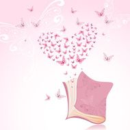 Book with pink butterflies