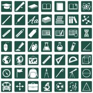 Vector Set of 49 Education Icons School and University N10