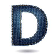 Jeans alphabet isolated on white background N23