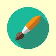 Brush icon Flat long shadow design
