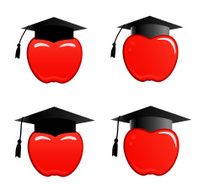 Apple in graduation cap N2