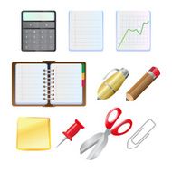 Office supplies icon set N3